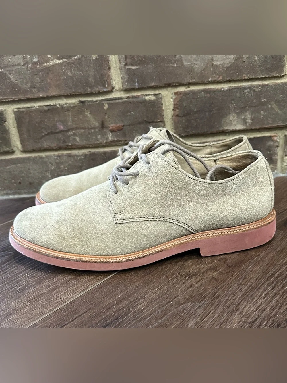 Polo Ralph Lauren Beige Suede Oxford Men’s Lace Up Shoes 11D Derby Dress